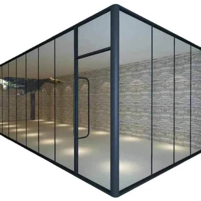 회색 단위화 된 온화 유리 삼층 유리 커튼 벽 정면 시스템